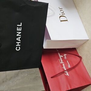 Chanel, Dior & Salvatore Ferragamo XL Paper Bags.